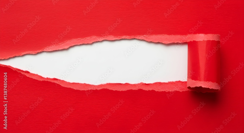 Obraz premium Torn Red and White Paper