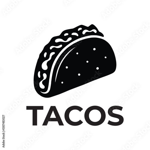 Vintage tacos logo template design concept. Simple tacos sign illustration, vector.