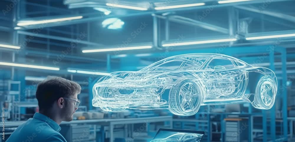 Manufacturing Visualisation Unity Technician Activates Smart Factory Floor. Advanced Manufacturing ...