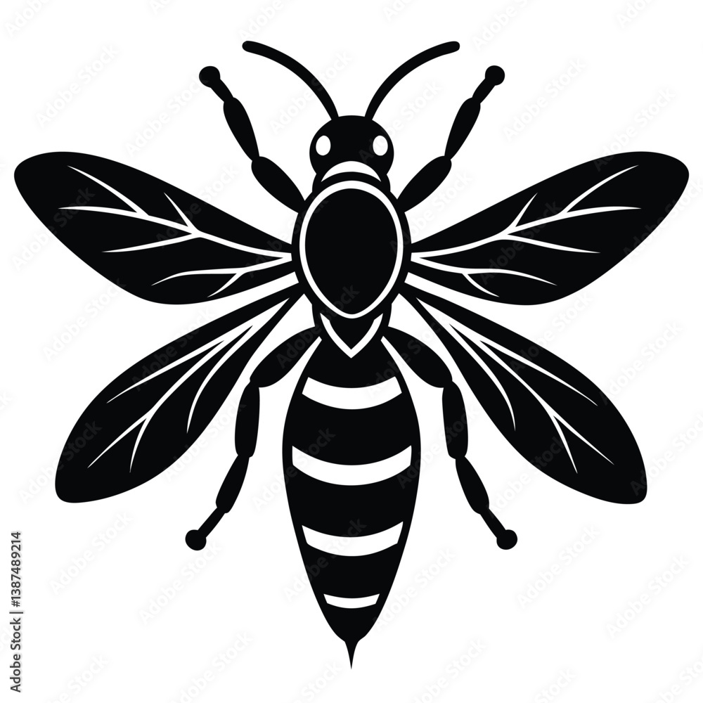 Wasp vector silhouette single collection Wasp vector silhouette single collection