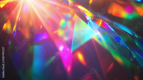 Blurred The refraction and reflection of light hitting the glass crystal surface.