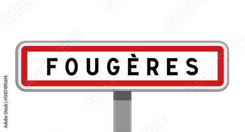 фотографія Panneau sur poteau central de ville de Fougères, Ille-et-Vilaine