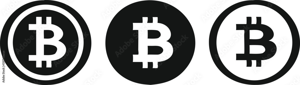 Black And White Bitcoin Icons Black And White Bitcoin Icons