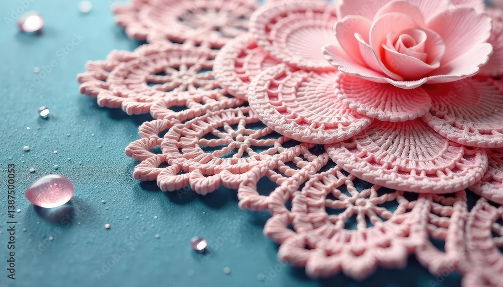 Obraz premium Intricate floral lace doily, delicate texture , floral, handmade, shabby chic