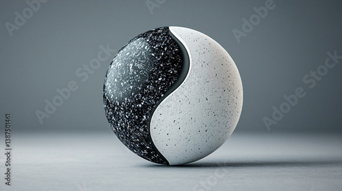 Elegant concept art portraying the spiritual duality of yin yang and self awareness in minimal form.