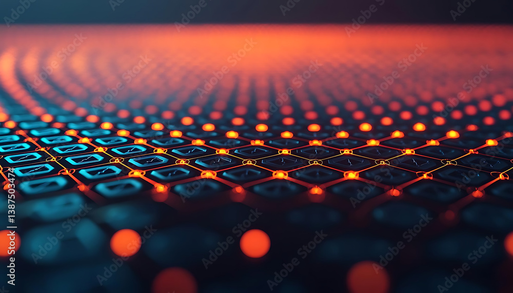 Fototapeta premium molecular illustration of carbon cycle with glowing elements