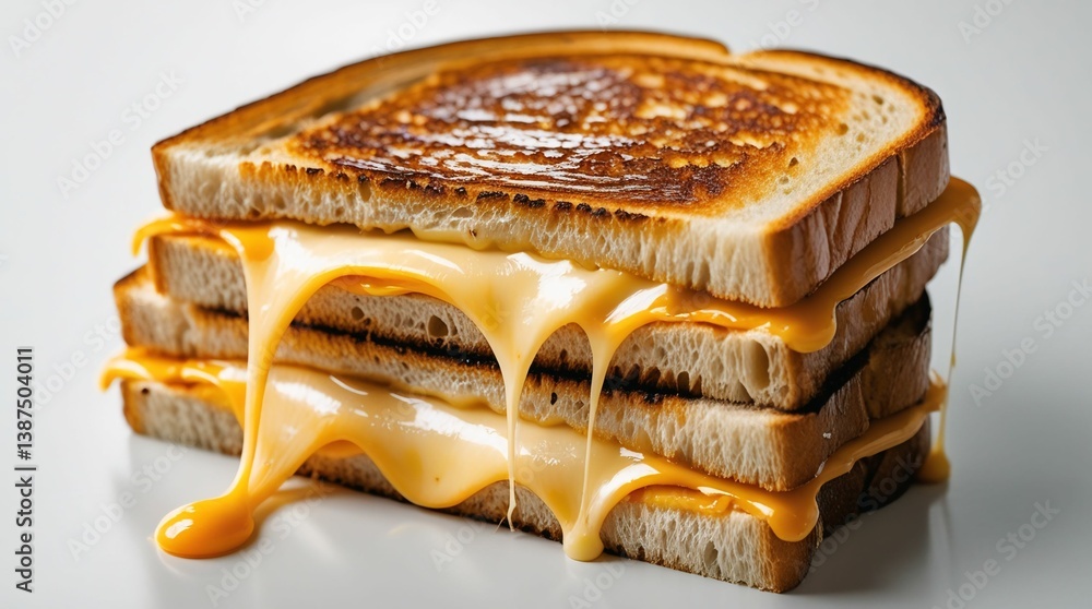 Melting Cheese Grilled Sandwich Stacked High