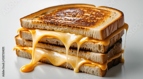 Obraz na płótnie Melting Cheese Grilled Sandwich Stacked High w salonie