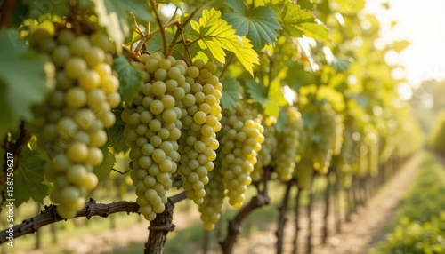 Wallpaper Mural Sun-Drenched Grapevines Lush Clusters of Grapes Hanging Heavy on the Vine Torontodigital.ca