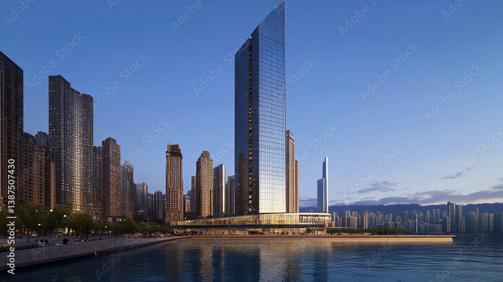 Naklejka premium The project is located in the globall influe