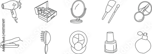 A simple vector illustration design set of kitchen utensils and knives icons, patterns, and silhouettes
