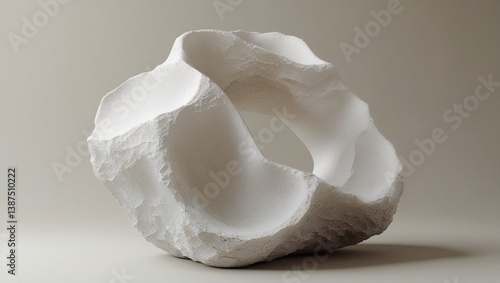 White ceramic flower bowl sculpture