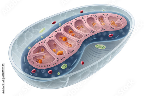 A virtual image from a science journal humans mitochondria isolated on transparent background.png