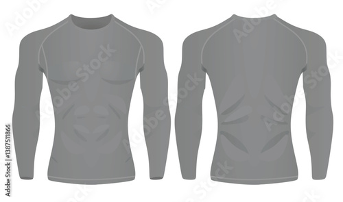 Rash guard athlete fitness t shirt. vector