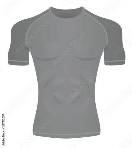 Rash guard athlete fitness t shirt. vector