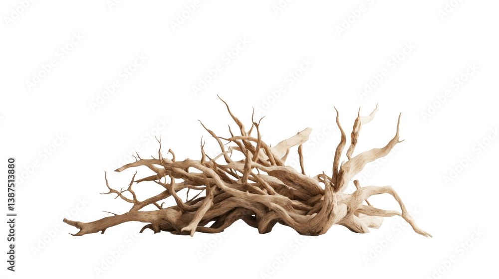 Obraz premium A driftwood with a unique texture. isolated on transparent background 