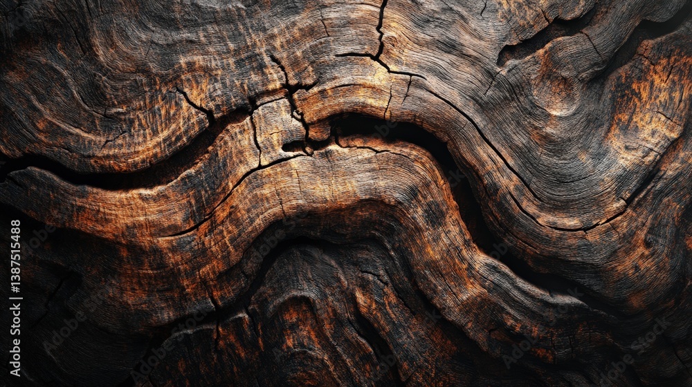 A highly detailed wooden surface with deep grains, scratches, and a rich, warm tone, showing the passage of time A highly detailed wooden surface with deep grains, scratches, and a rich, warm tone, showing the passage of time