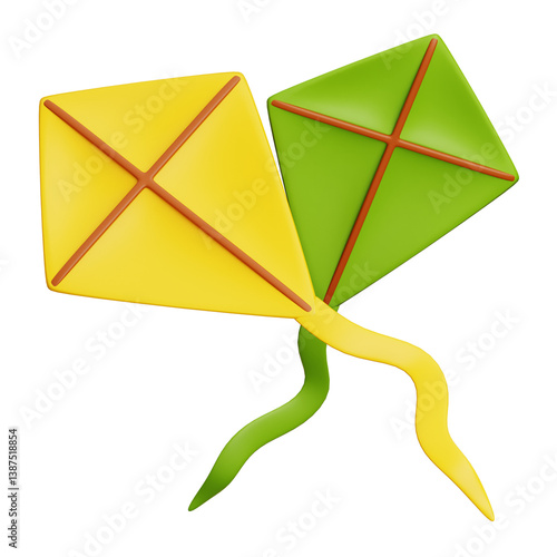 Kite Icon Pair with Streamers