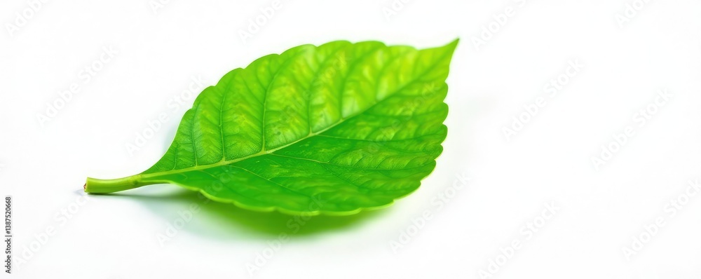 Obraz premium Small green leaf isolated on white background, leaves, green