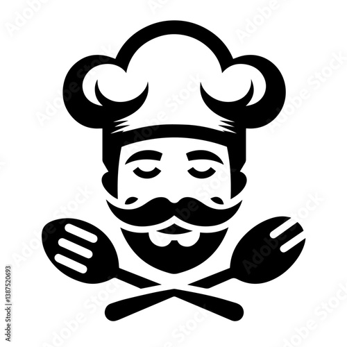 cook vector silhouette on white background