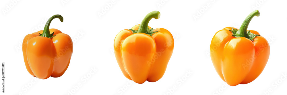 A set of glossy vibrant habanero peppers – A collection of fresh orange chili visuals with real photo texture. Isolated on transparent Background A set of glossy vibrant habanero peppers – A collection of fresh orange chili visuals with real photo texture. Isolated on transparent Background