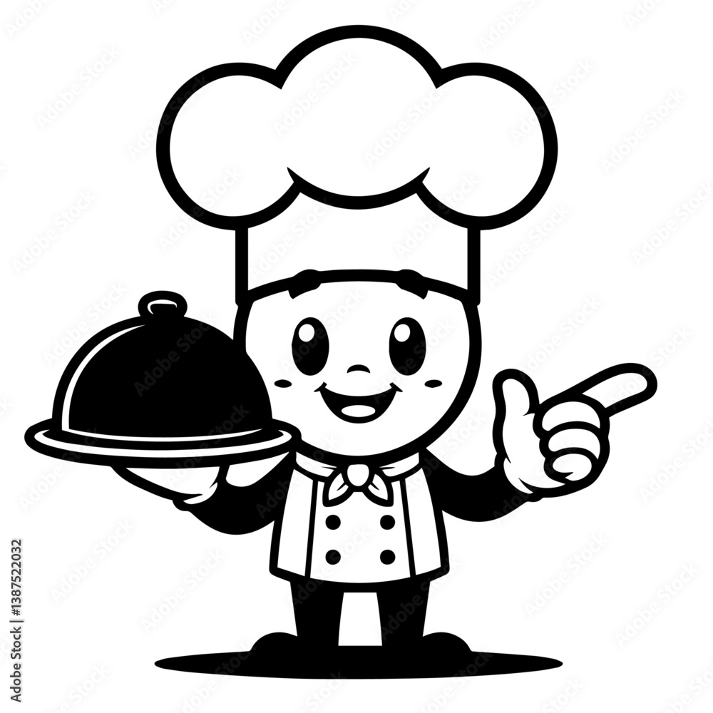 Cook vector silhouette on white background Cook vector silhouette on white background