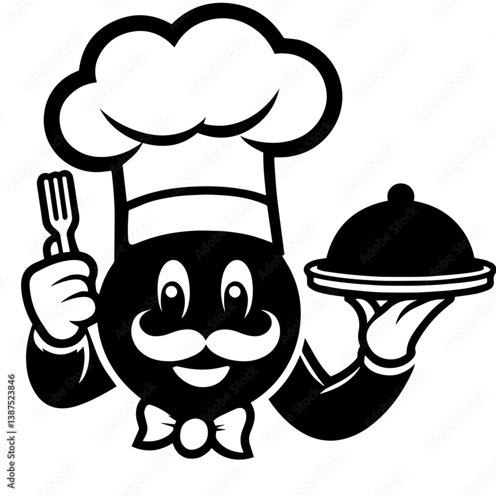 Cook vector silhouette on white background Cook vector silhouette on white background