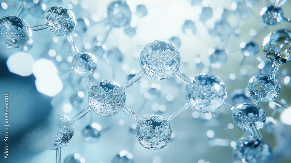 Microscopic Molecular Structure: A 3D Rendering of Crystalline Atoms Microscopic Molecular Structure: A 3D Rendering of Crystalline Atoms