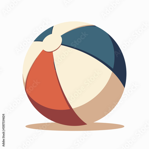 Colorful beach ball illustration in playful style  