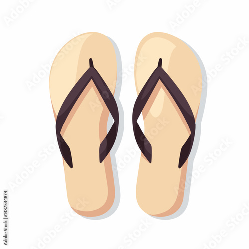 Flip-flops in a minimalist design against a white background  