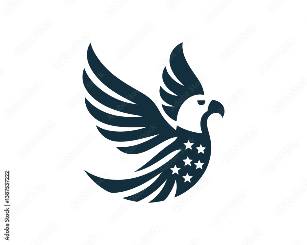 Fototapeta premium American Eagle logo design icon symbol vector illustration. Eagle Bird Vector
