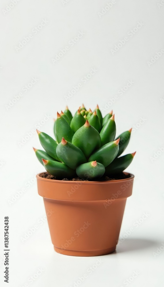A small succulent isolated on a white surface, isolated, greenery, cactus A small succulent isolated on a white surface, isolated, greenery, cactus