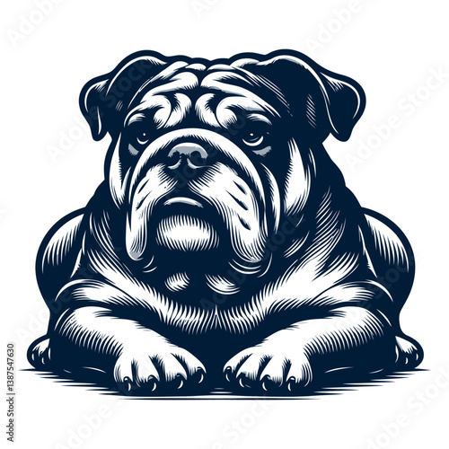 Bulldog vector and illustration.