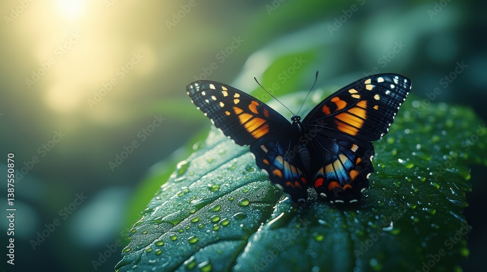 Obraz premium Dark butterfly macro photography nature image