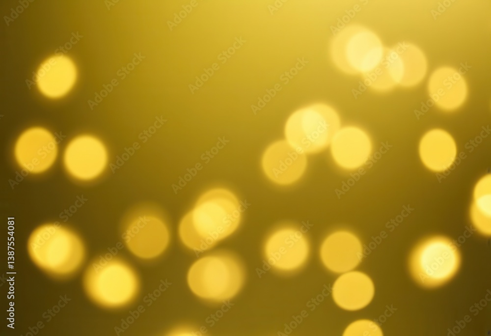 Obraz premium Golden bokeh light pattern on a soft yellow background