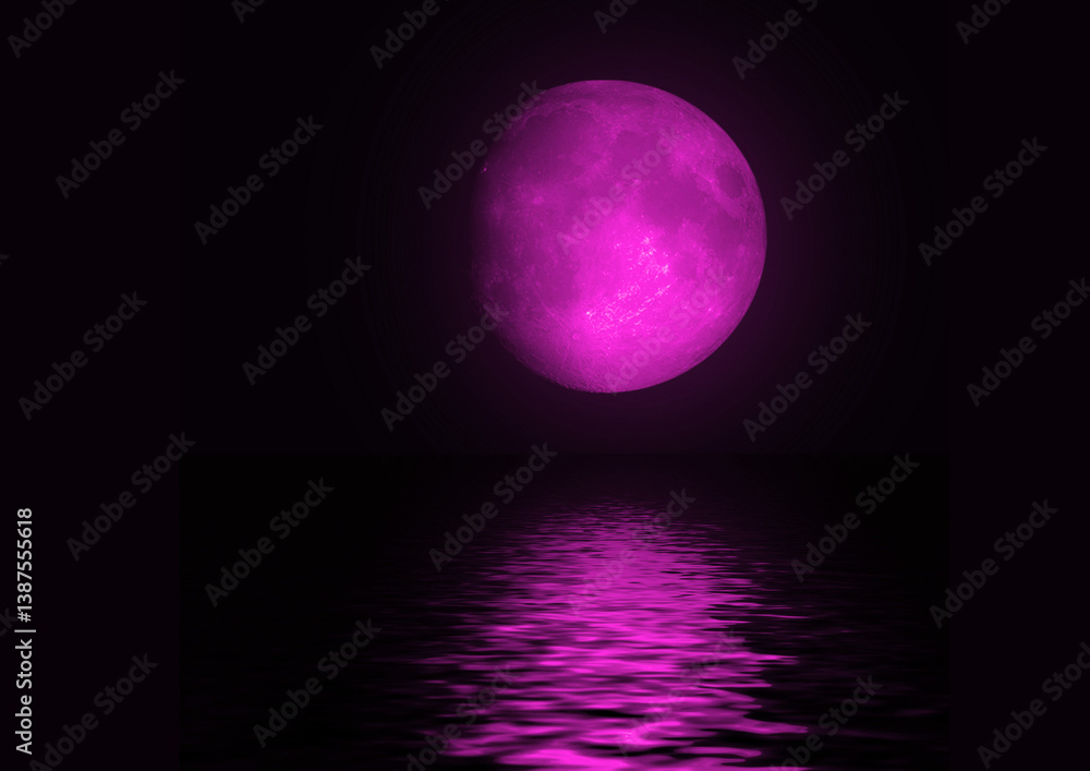 The moon in the night sky