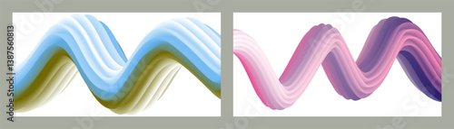 Abstract volumetric background. Cords. set of two illustrations. Toothpaste in a tube. Minimalism. Creative modern background. Cover design, wallpaper, background. eps vector.