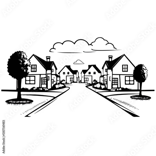 Suburban Neighborhood Street View