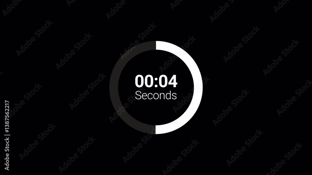 Ten seconds countdown animation from 10 seconds to 0 seconds on a transparent background, Ten second countdown timer with alpha channel, countdown 4k video
Ten seconds countdown animation from 10 seconds to 0 seconds on a transparent background, Ten second countdown timer with alpha channel, countdown 4k video