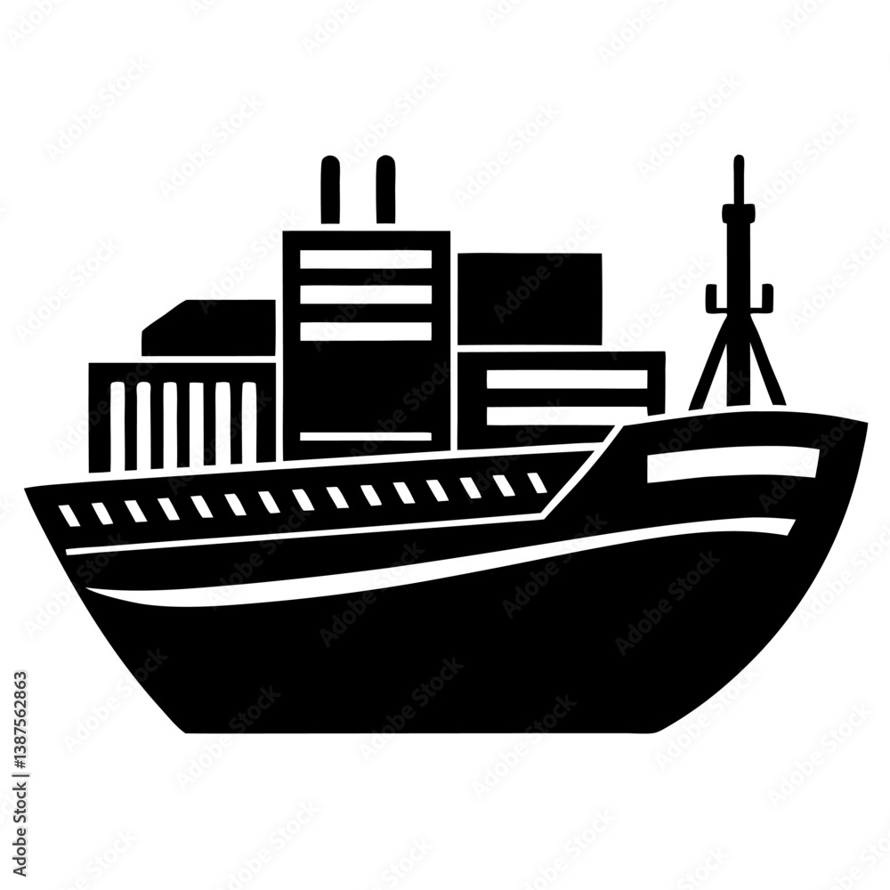 Obraz premium vector illustration of a ship