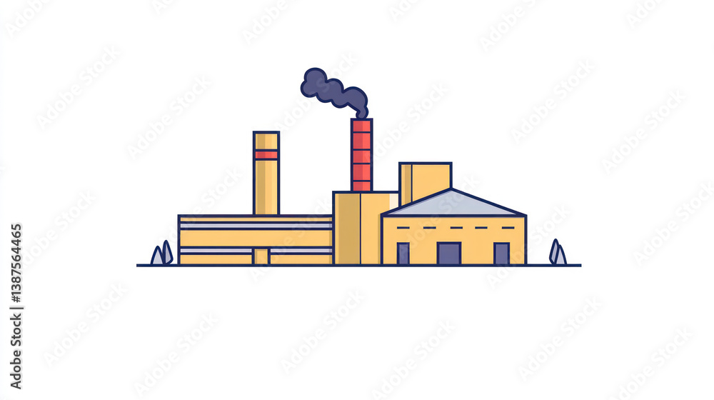 Factory complex exterior, simple graphic design Factory complex exterior, simple graphic design