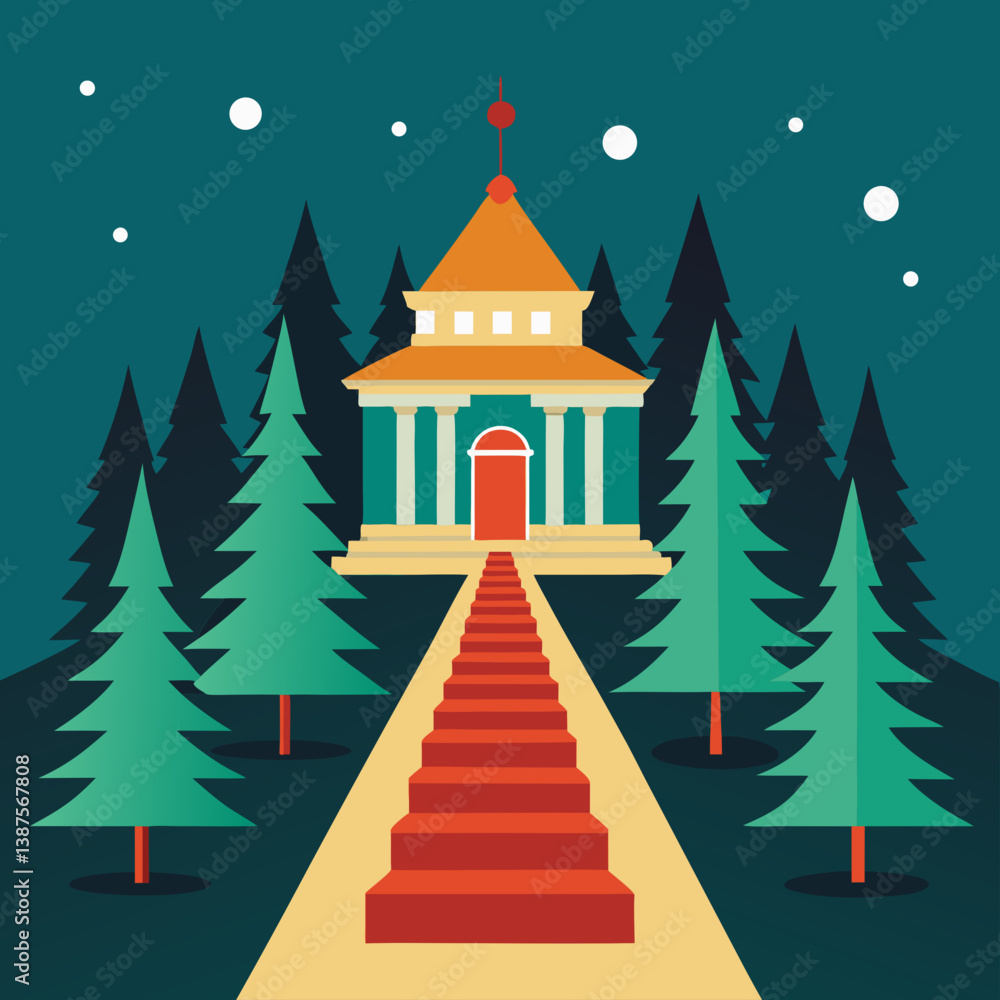 Obraz premium vector illustration of a christmas tree
