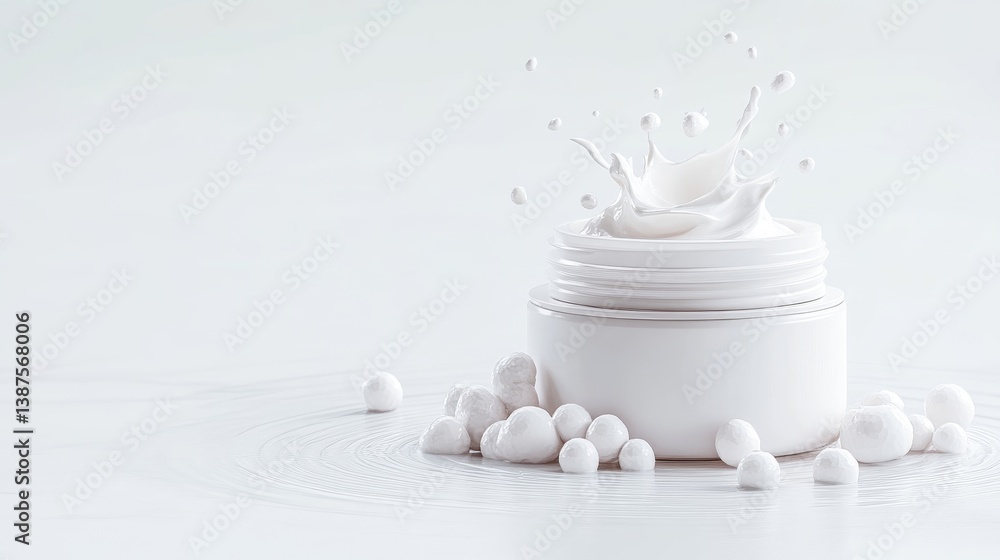 Fototapeta premium Creamy skincare splash