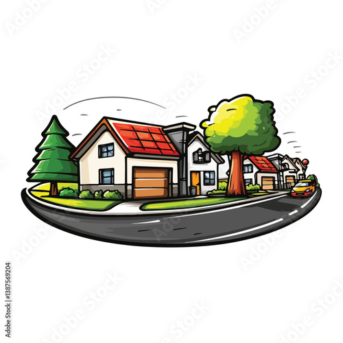 Suburban Neighborhood Street View