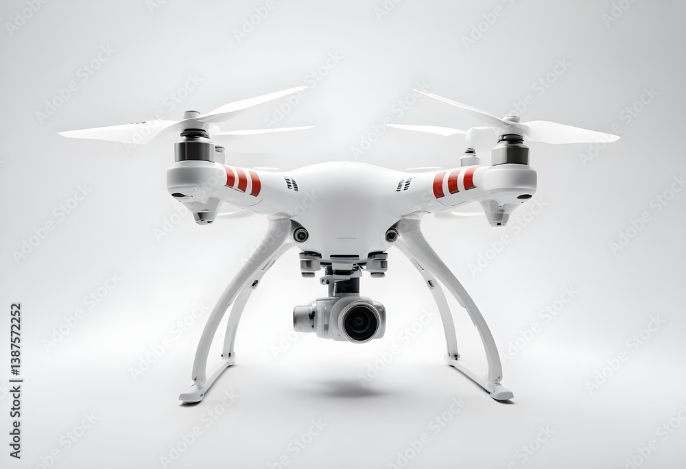 Remote control air drone on a white Remote control air drone on a white