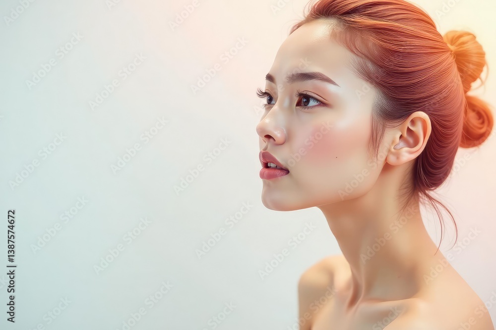 Naklejka premium Clean, minimalist white background showcasing beauty , surface, contemporary