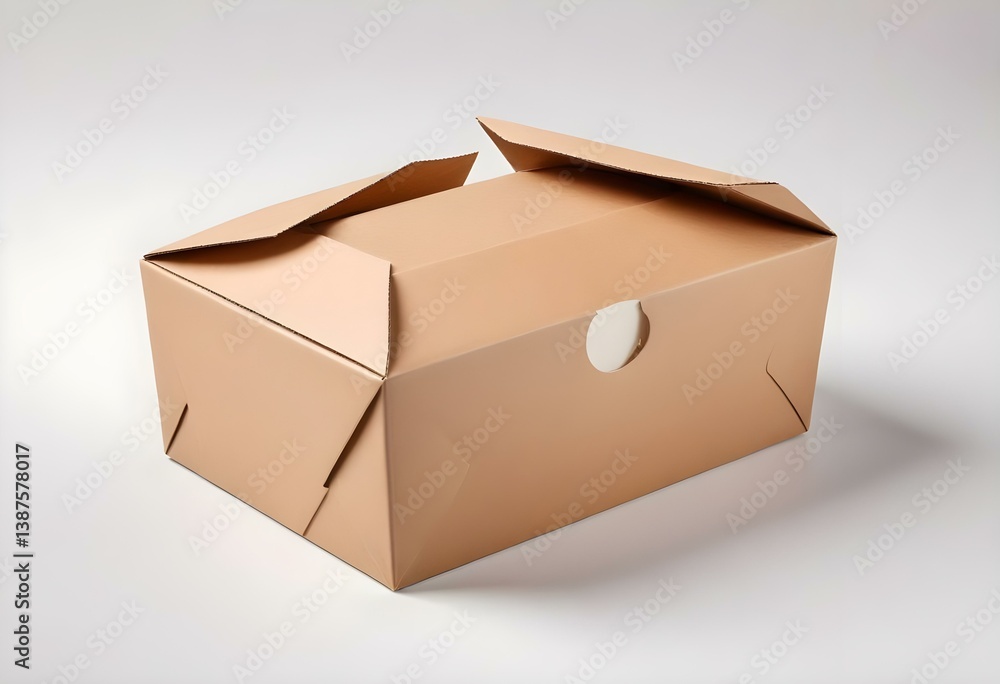 brown unlabeled paper food box isolated on white background brown unlabeled paper food box isolated on white background
