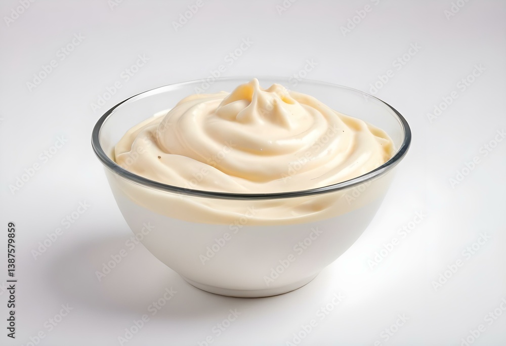 Bowl with mayonnaise isolated on white background Bowl with mayonnaise isolated on white background