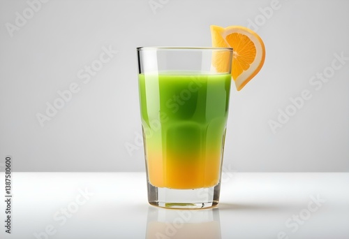 glass of juice on a white background