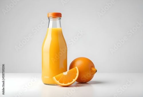 orange Juice bottle isolated on white background